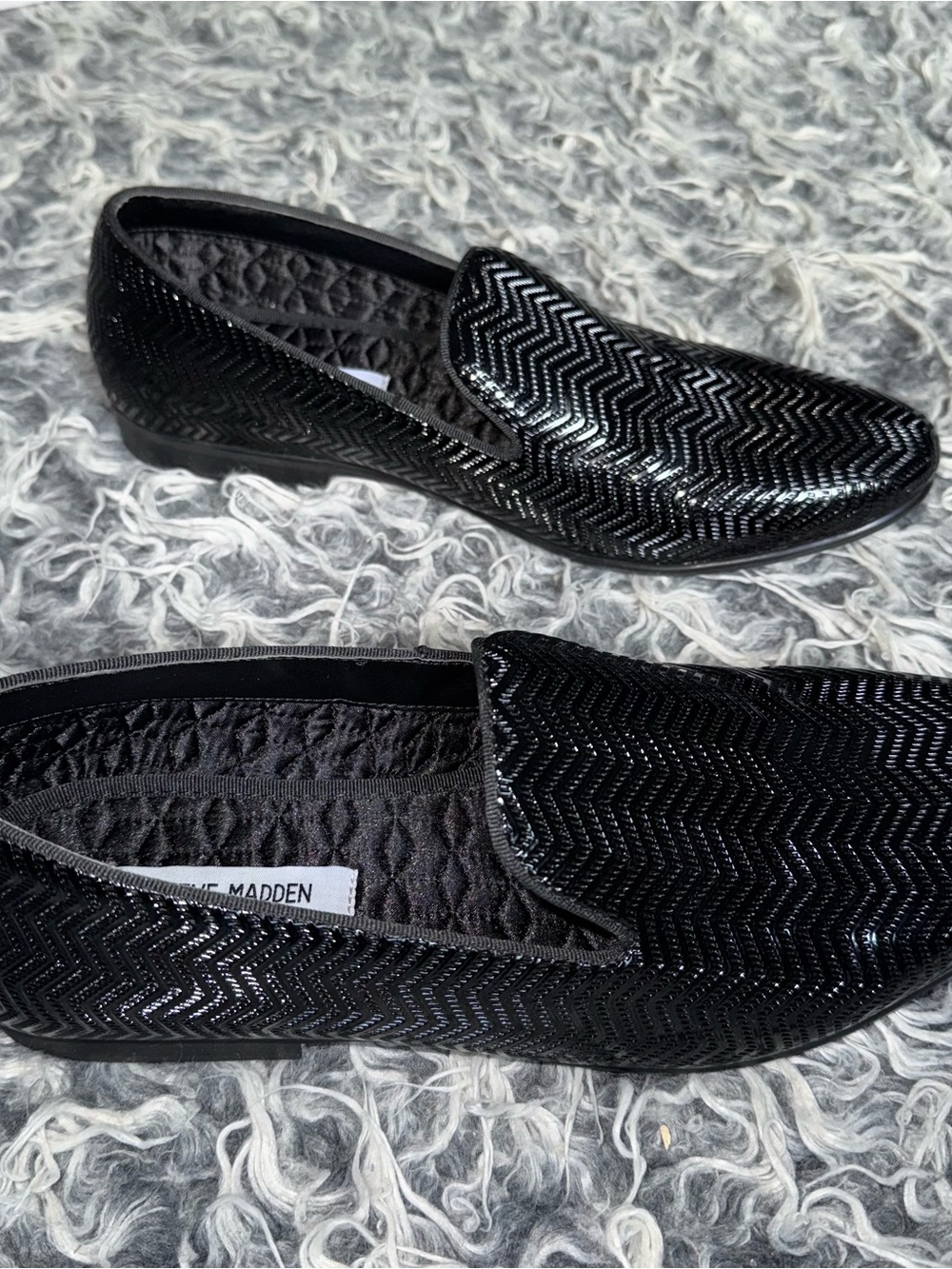 Steve Madden patent leather slip on loafers dress shoes size 10.5 p-datway new